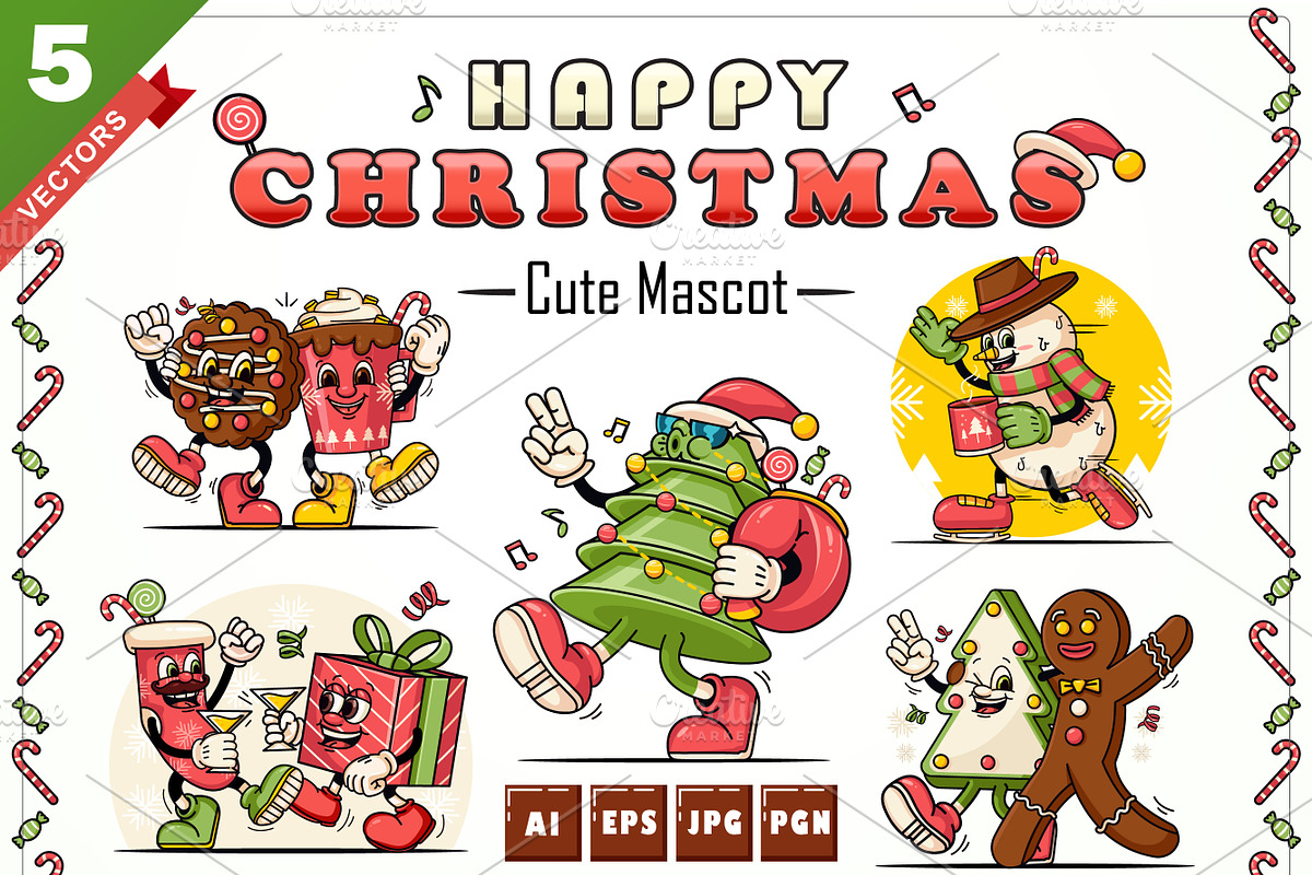 Funny Character Mascot Christmas, a Seasonal Illustration by Kevyn Creative (Photo 1 of 3)