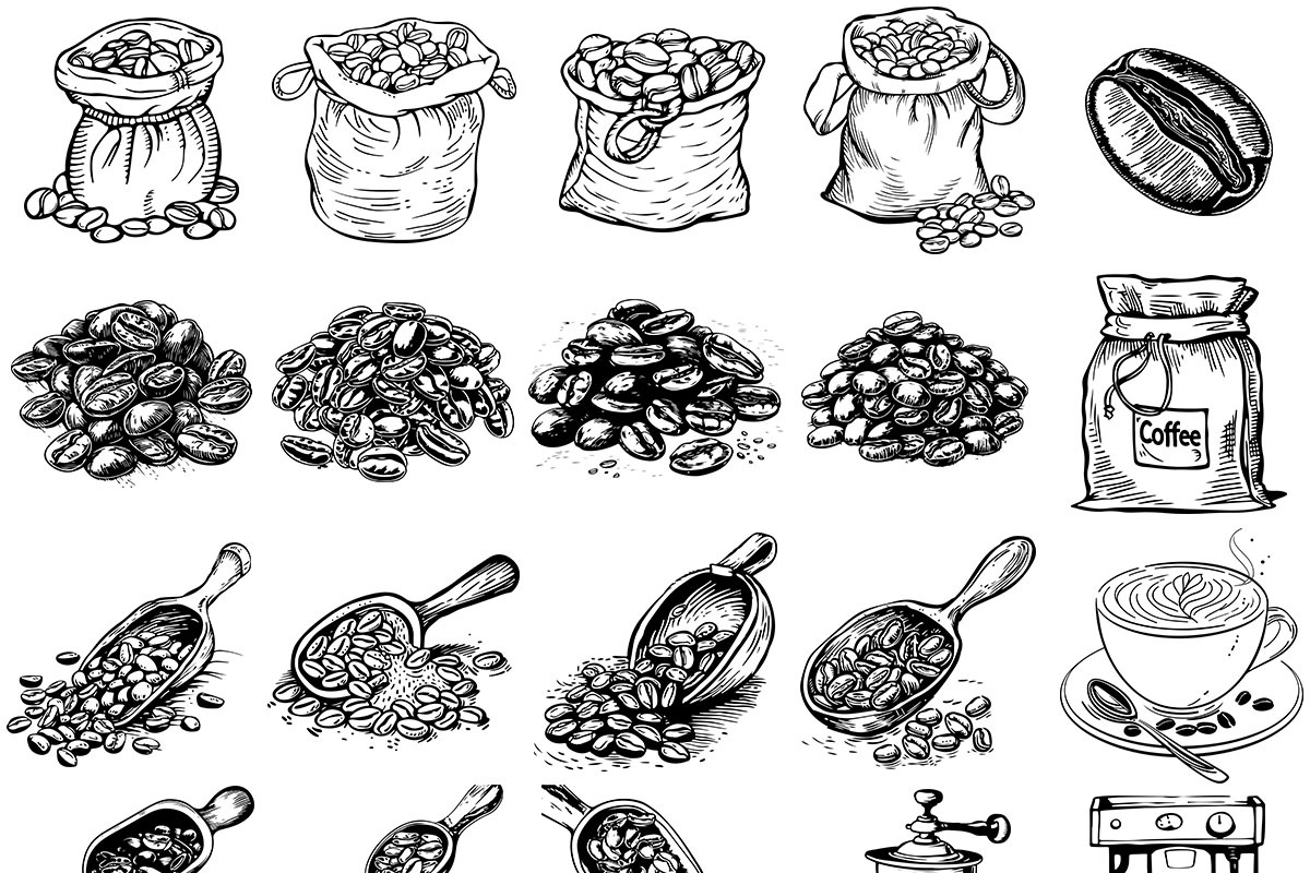 Coffee Line Art Clipart Pack (PNG), an Object Illustration by DesignBTF (Photo 4 of 6)