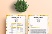 Floral CV / Resume Template / N, a Resume Template by Showy68 Template (Thumbnail 4 of 5)
