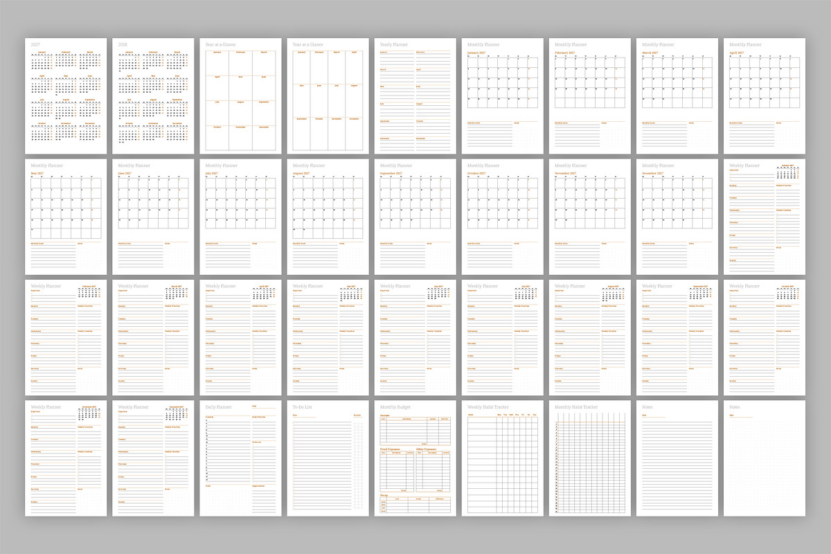2027 Planner Template (P047-27-M), a Stationery Template by mikhailmorosin (Photo 2 of 10)