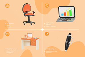 Office & Work 3D Icons