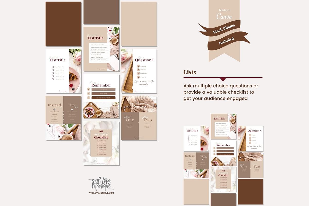 101 Instagram Canva Templates, a Social Media Template by With Love Monique (Photo 10 of 11)