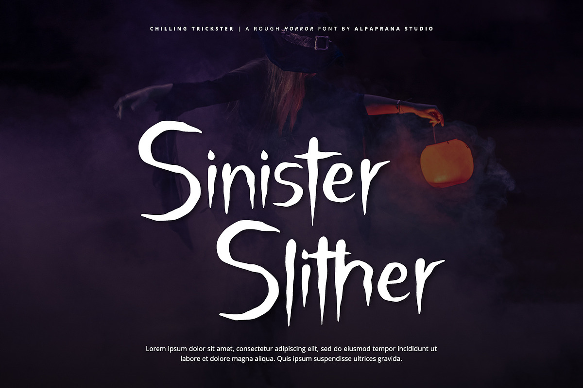 Chilling Trickster - Rough Font, a Script Font by Alpaprana (Photo 7 of 11)
