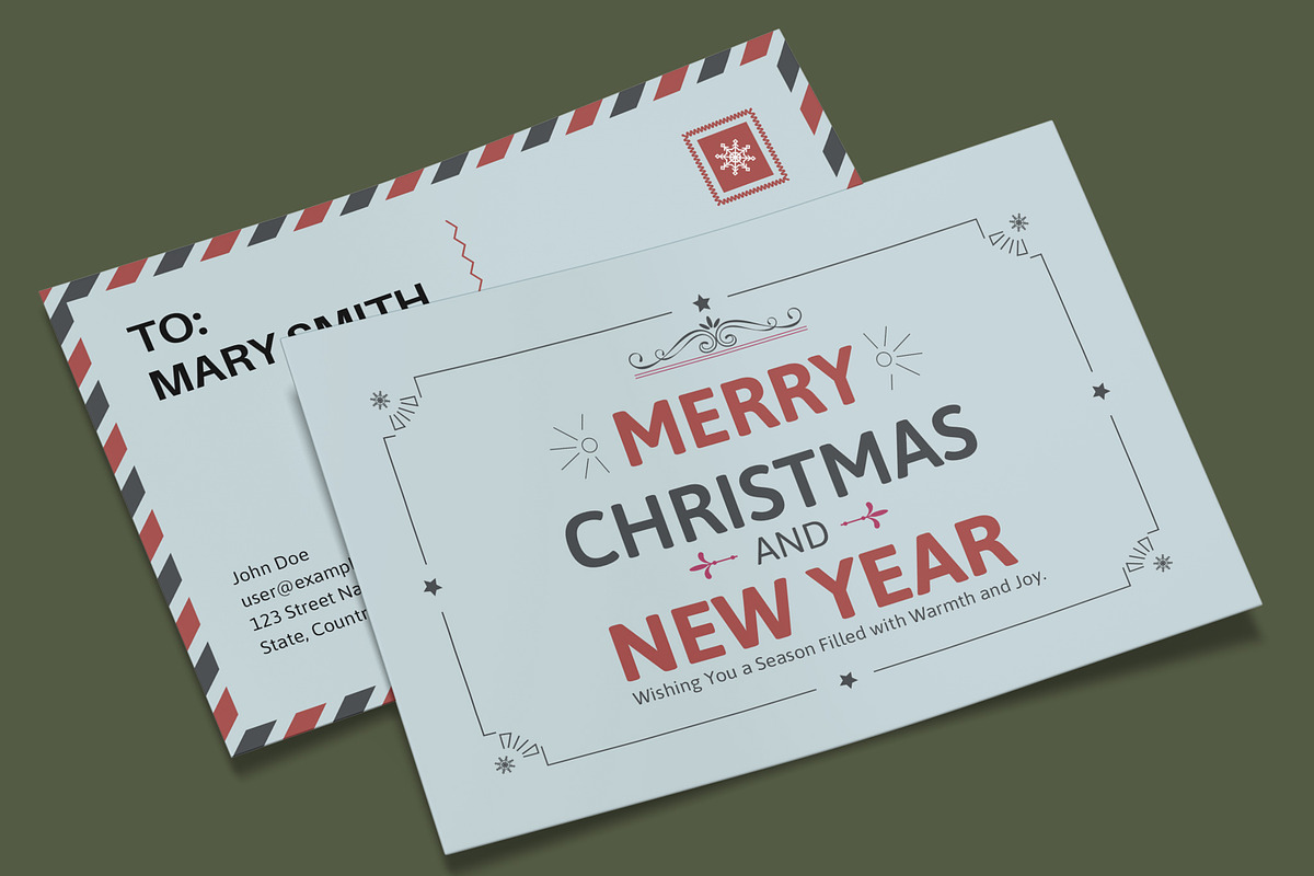 Holiday And New Year Postcard, a Stationery Template by MightyDesign (Photo 2 of 8)