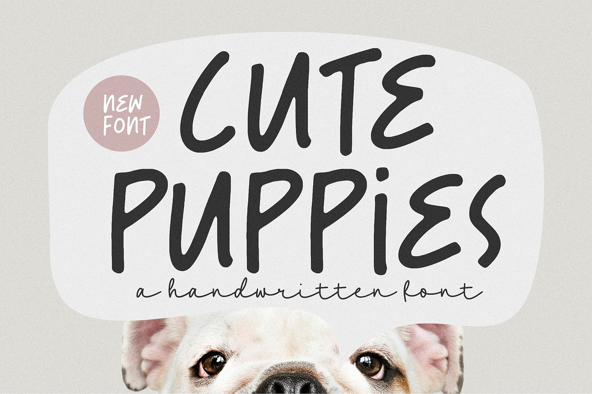 Cute Puppies - Handwritten Font, a Handwritten Font by Letterative Studio (Photo 1 of 5)