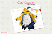 Cute Unicorn Watercolor Bundle, a Person Illustration by Apixsala (Thumbnail 2 of 5)