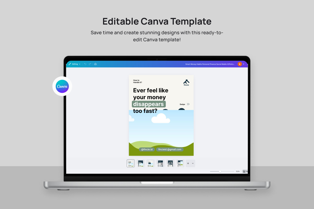 Smart Money Habit Financial Carousel, a Social Media Template by productype1 (Photo 3 of 5)