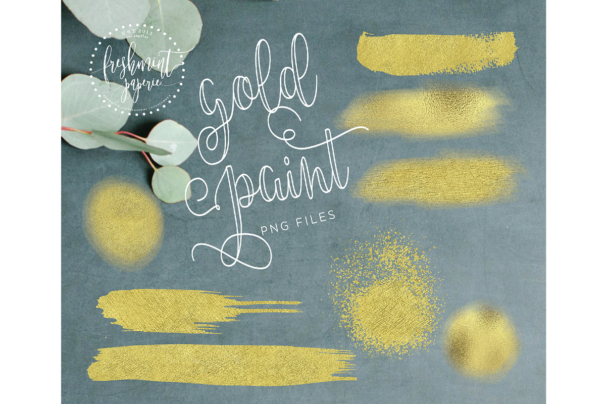 gold paint elements - brush strokes, a Graphic by Freshmint Paperie (Photo 2 of 2)