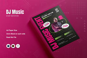 DJ Music Event Invitation, an Invitation Template by Fannan Studio