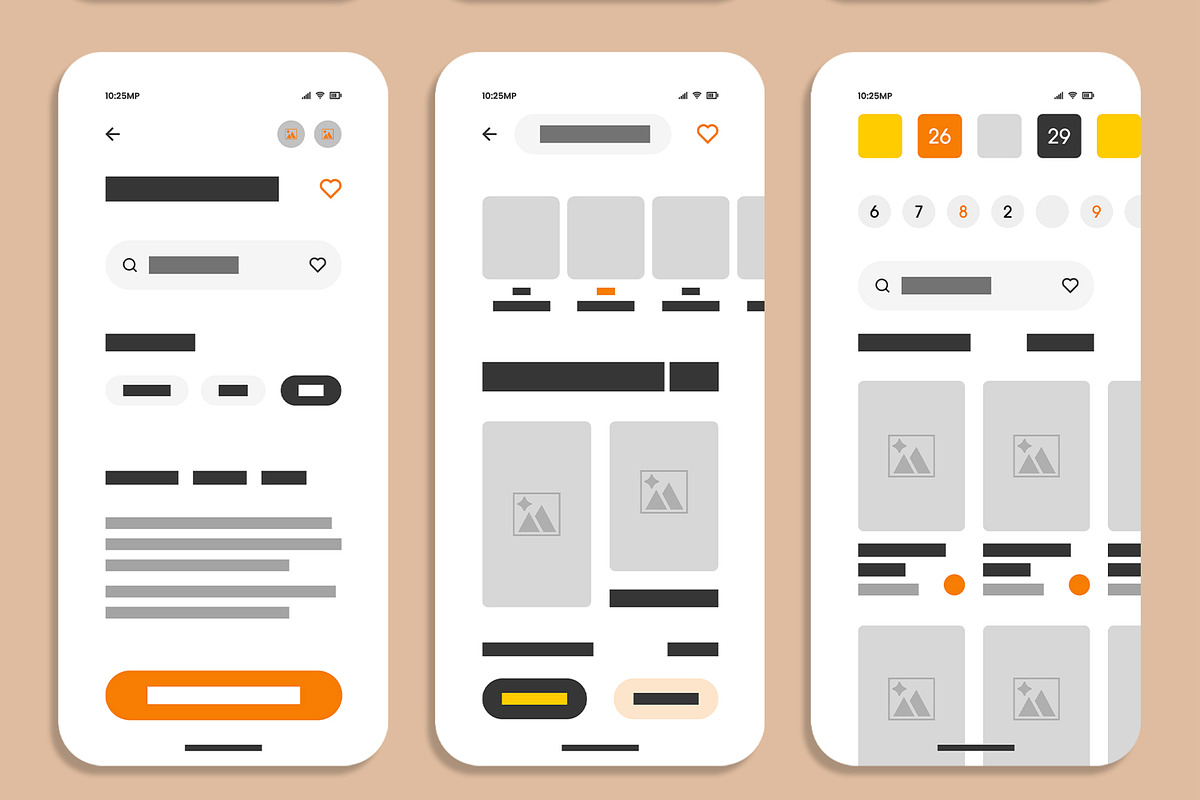 Modern Mobile App Wireframe Template preview 3