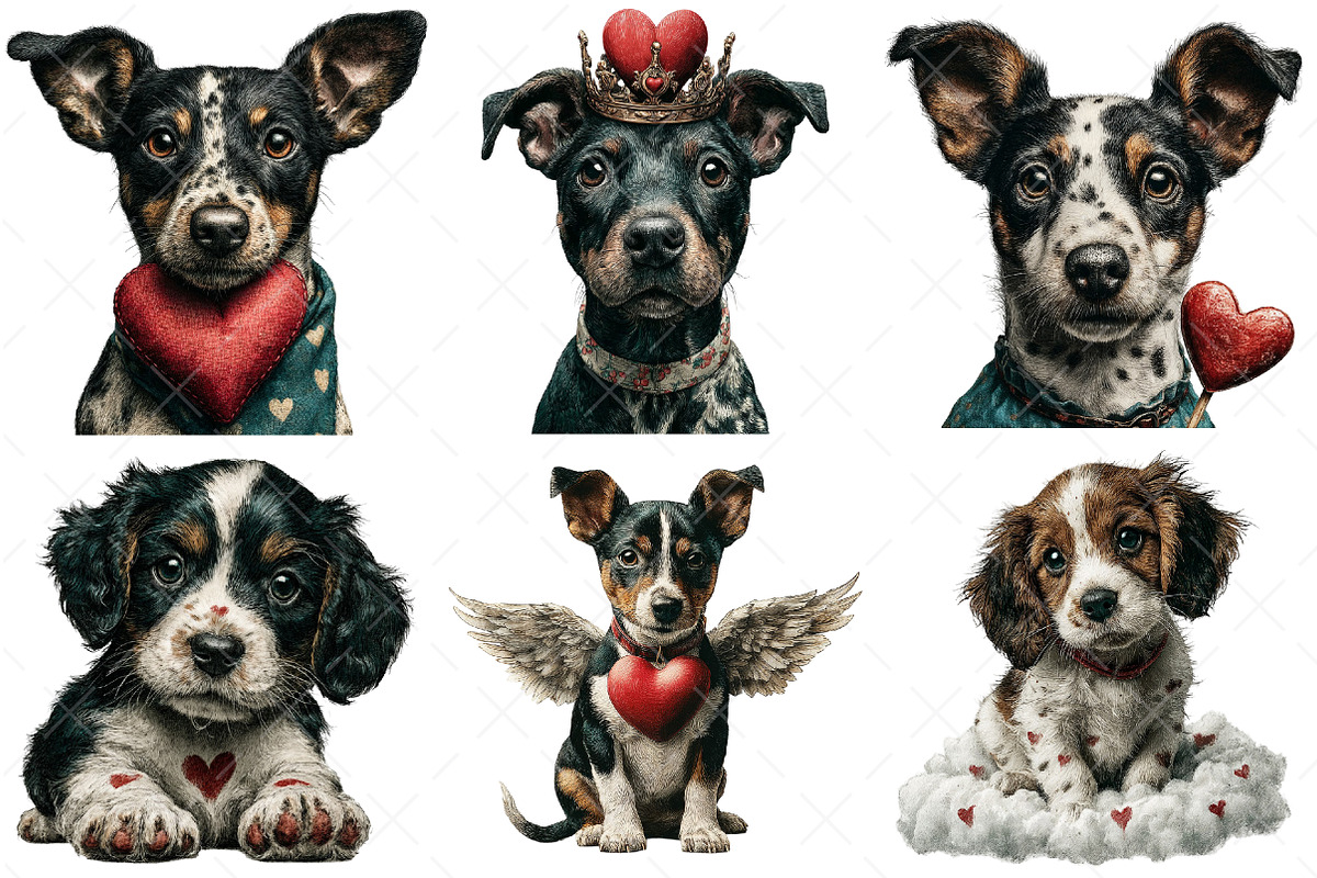 Whimsical Dogs Valentine's Day Png, an Illustration by Craft Nest (Photo 9 of 9)