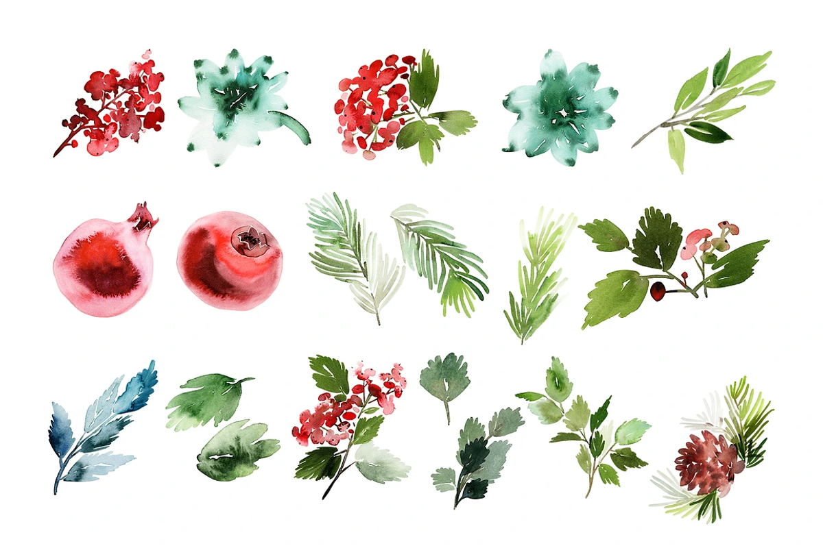 Christmas Watercolor Mega Bundle, a Decorative Illustration by Karma (Photo 3 of 28)