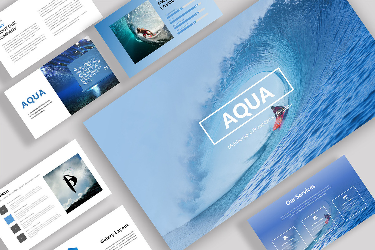 Aqua Surfing Google Slides, a Presentation Template by Infinity Vector Studio (Photo 3 of 5)