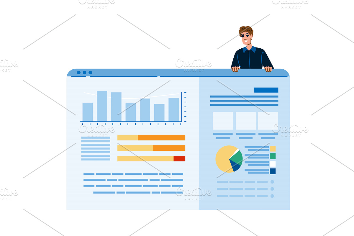 Businessman presenting financial, a Finance Illustration by pikepicture