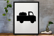 Farm Trucks with Pumpkins Silhouette, a Transportation Illustration by newminddesign (Thumbnail 3 of 3)