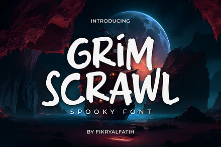 Grim Scrawl - Spooky Font, a Handwritten Font by Fikry Alfatih