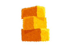 Golden color bale of hay. Bale, an Animal Illustration by Things for designers