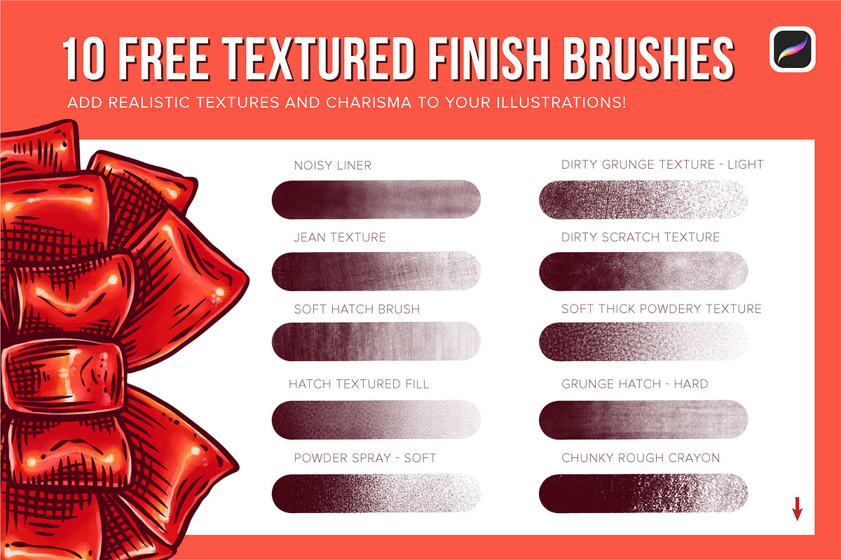 5 Ribbon Procreate Stamp Brushes, a Brush Add-On by Riveros Illustration (Photo 5 of 12)
