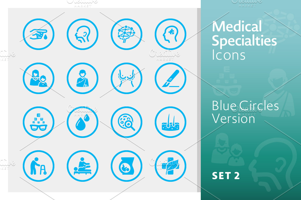Blue Medical Specialties Icons Set 2, an Icon by introwiz1 (Photo 1 of 2)