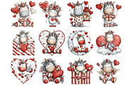 Whimsical Valentine Unicorn Clipart, a Graphic by CitraGraphics (Thumbnail 3 of 4)