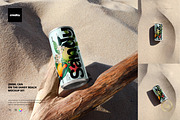 200ml Can on Sand Mockup Set, a Packaging Mockup by creatsy5 (Thumbnail 1 of 6)