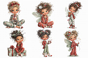 Whimsical Christmas Fairy Clipart, an Illustration by Libby Wishes (Thumbnail 2 of 6)