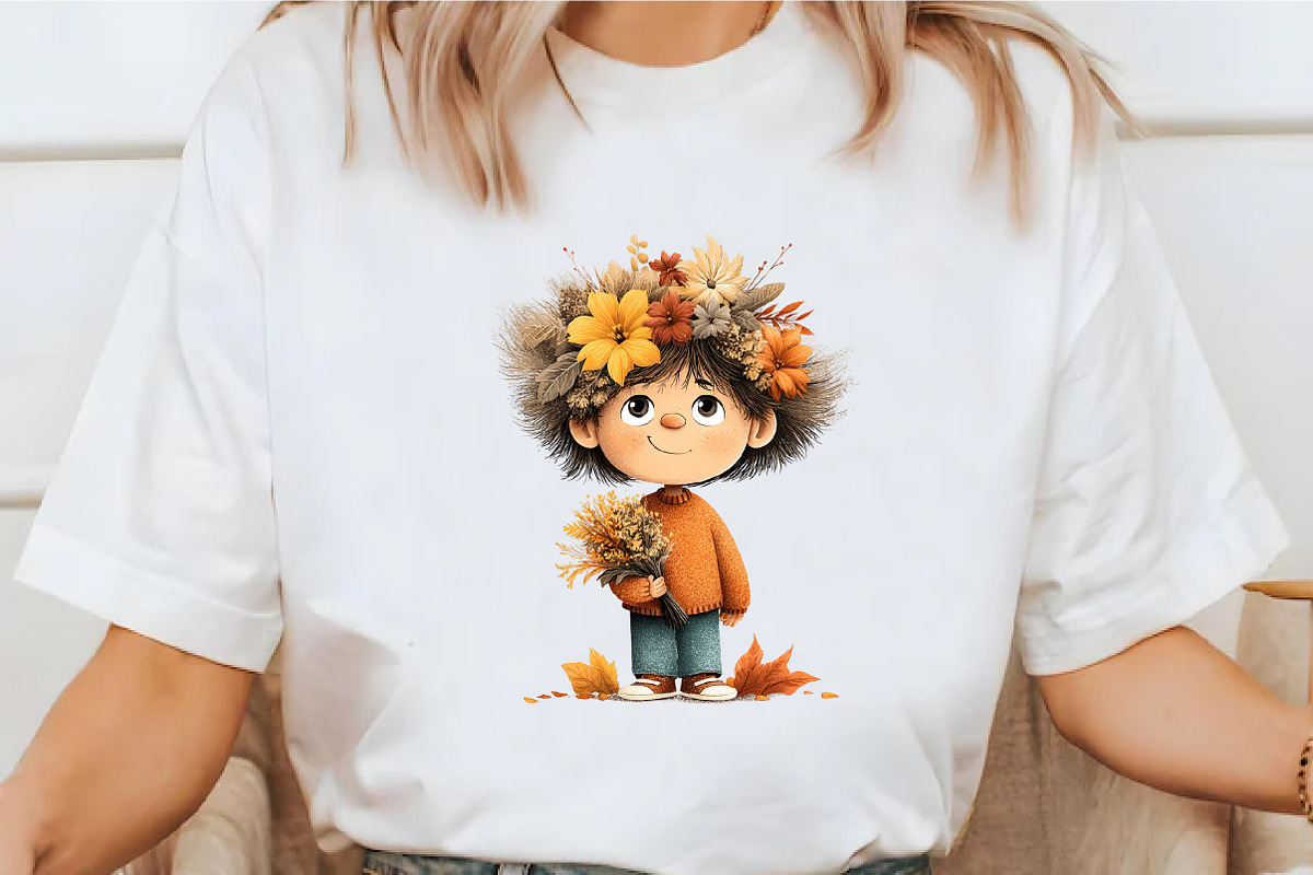 Whimsical Enjoy Autumn Boy Clipart, a Seasonal Illustration by designcity5 (Photo 4 of 5)