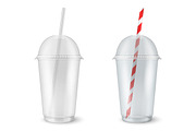 Plastic disposable cup. Vector set., a Food Illustration by Gomolach (Thumbnail 1 of 5)