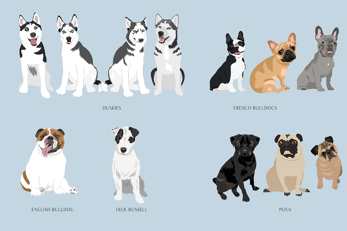 140 Detailed Dogs Clip Art Bundle, an Illustration by Putnam Road Art (Photo 7 of 12)
