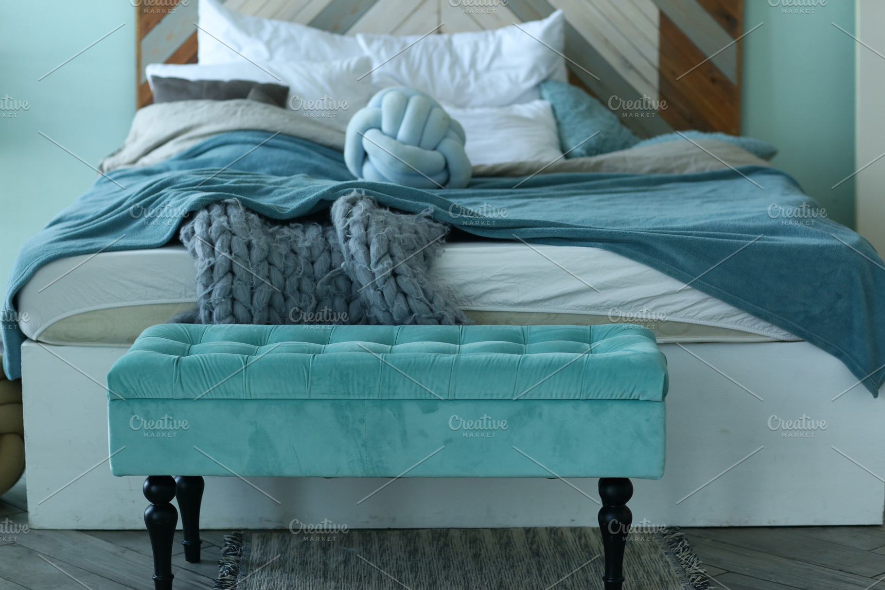 cute modern bedroom corner blue bad,, an Arts & Entertainment Photo by Famapictura