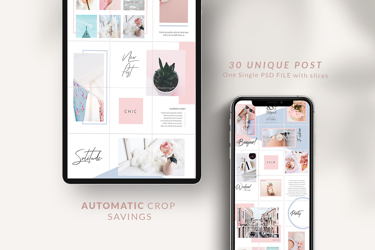 Instagram Puzzle Female - Canva & PS, a Social Media Template by Eviory