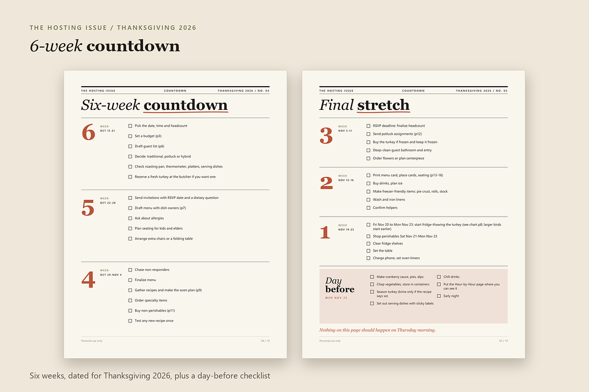 Thanksgiving Hosting Planner PDF, a Stationery Template by KnightWipers (Photo 2 of 10)