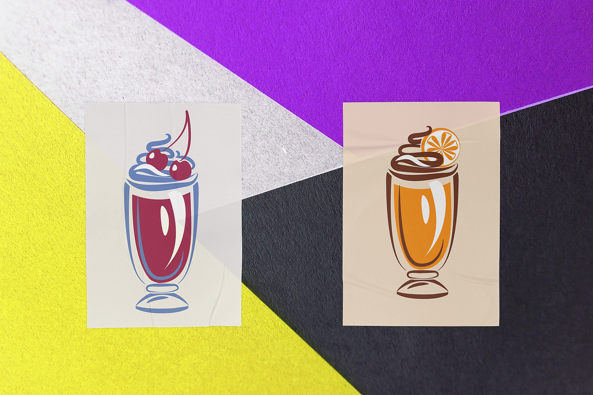 Cocktail vector set, a Food Illustration by MalinaShop (Photo 3 of 4)