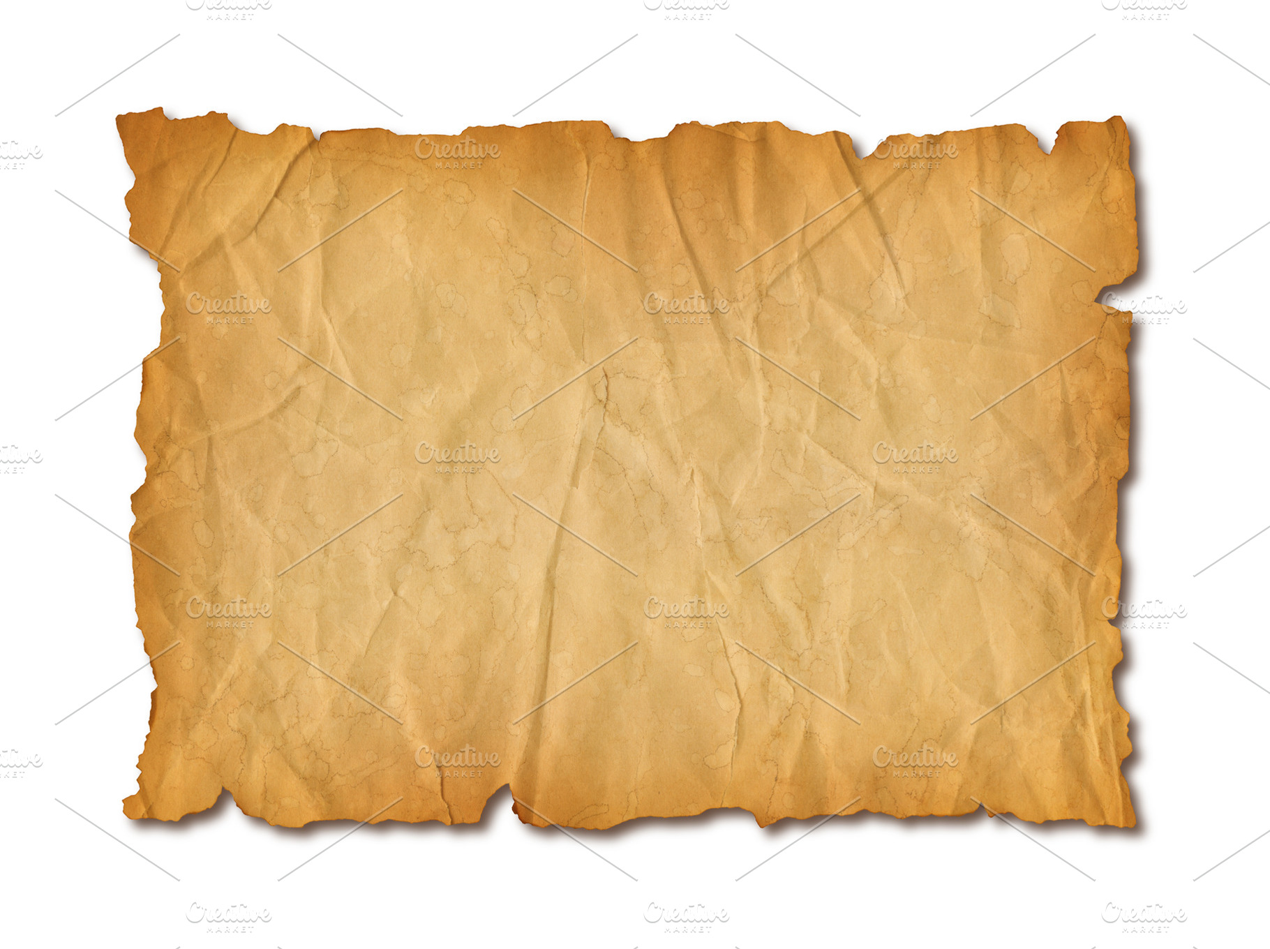 Old crumpled mediaeval Parchment paper scroll isolated on white, a Background Photo by GoodGoods