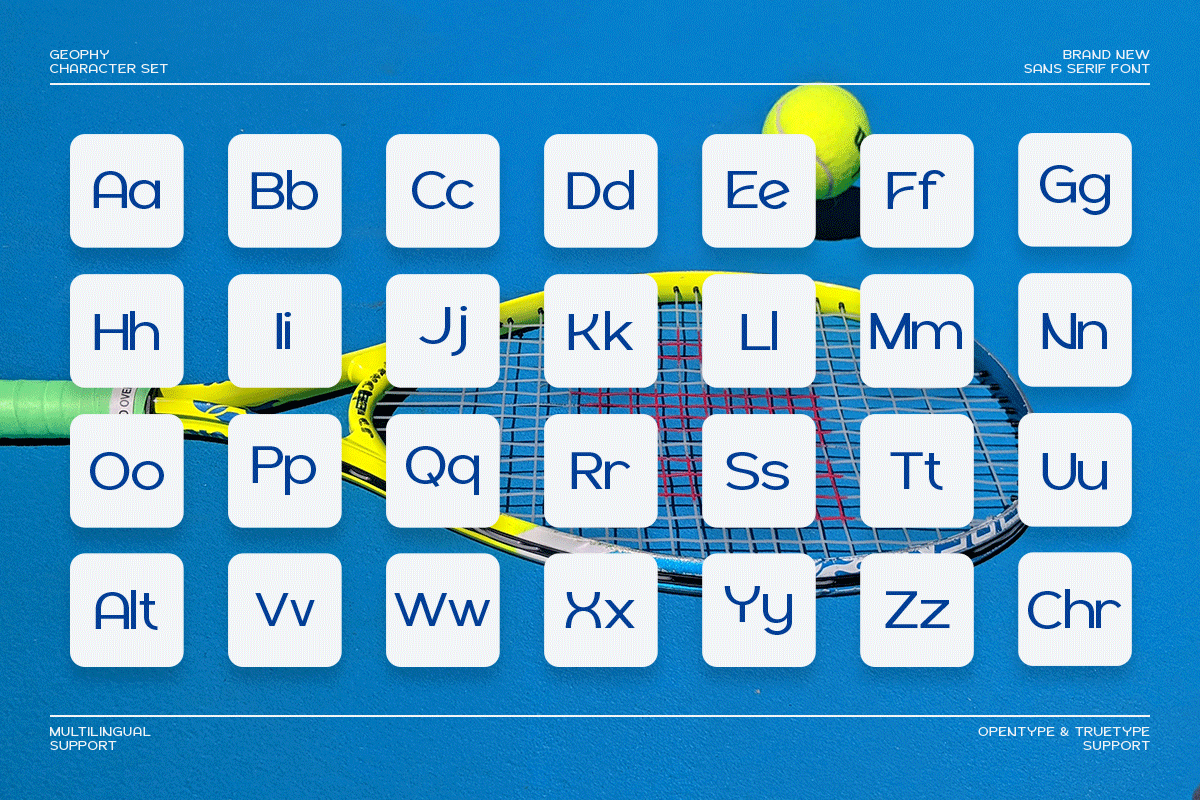 Geophy Sans – A Bold Modern Sport, a Sans Serif Font by roomspace creative lab (Photo 8 of 11)