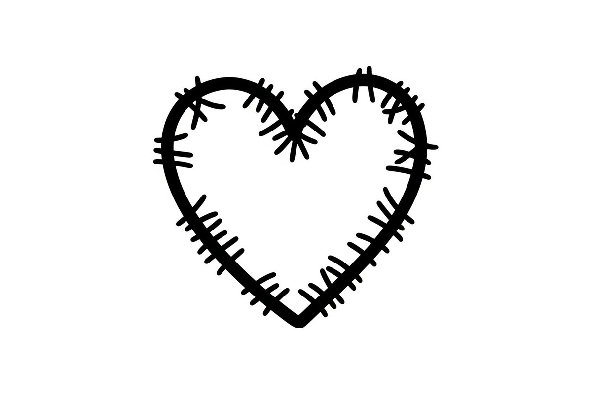 Stitched Heart Silhouette Vector Bun, an Illustration by Designs_River (Photo 18 of 41)