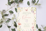 Wildflower Floral Birthday Invite, an Invitation Template by heynomi (Thumbnail 3 of 19)