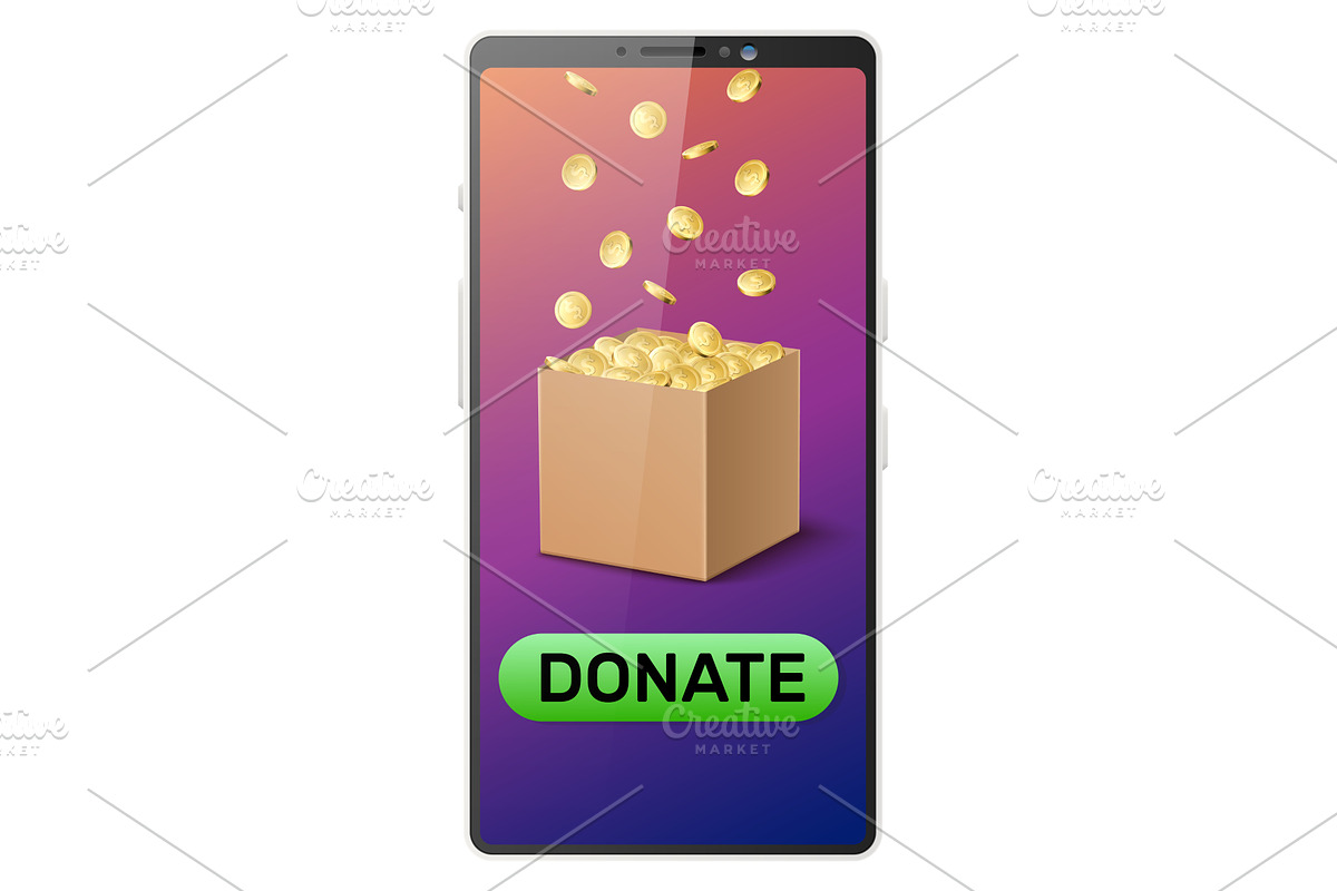 Realistic mobile phone with, a Finance Illustration by Vectorbuum