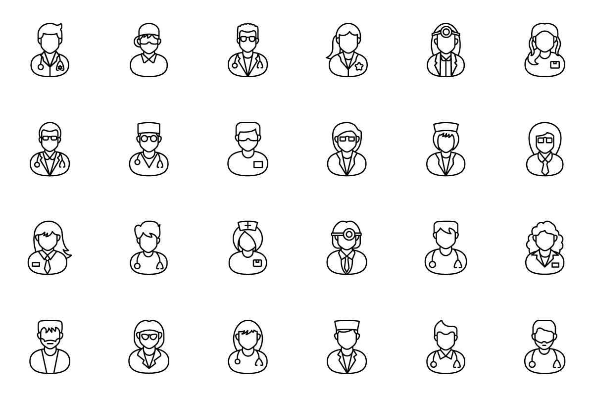 Medical Staff Outline Icons, an Outline Icon by vectorstank (Photo 4 of 6)