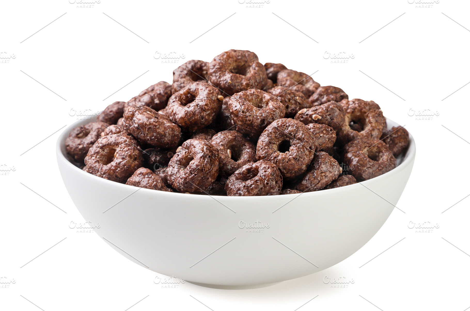Chocolate corn rings in a plate on a, a Food & Drink Photo by innakreativ