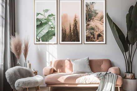 modern living room with paintings, an Architecture Photo by Virgo Studio