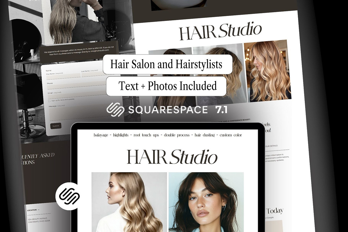 Modern Beauty Salon Booking Site, a Squarespace Template by HAYAG Creatives (Photo 2 of 7)