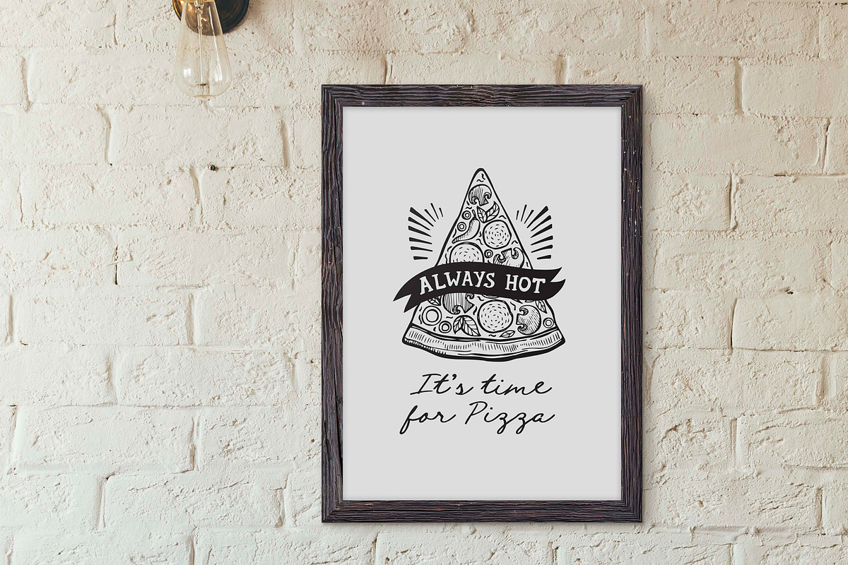Italian Food, Pizza Illustrations, a Decorative Illustration by BarcelonaShop (Photo 4 of 4)