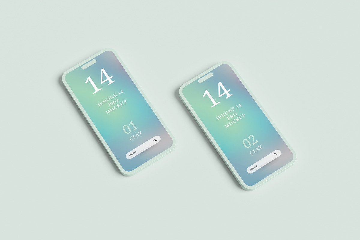 Phone 14 Pro Clay Mockup, a Print Template by AKMAL STUDIO (Photo 7 of 8)