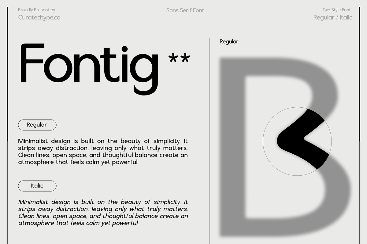Fontig - Typeface, a Sans Serif Font by CuratedType Studio (Photo 6 of 10)