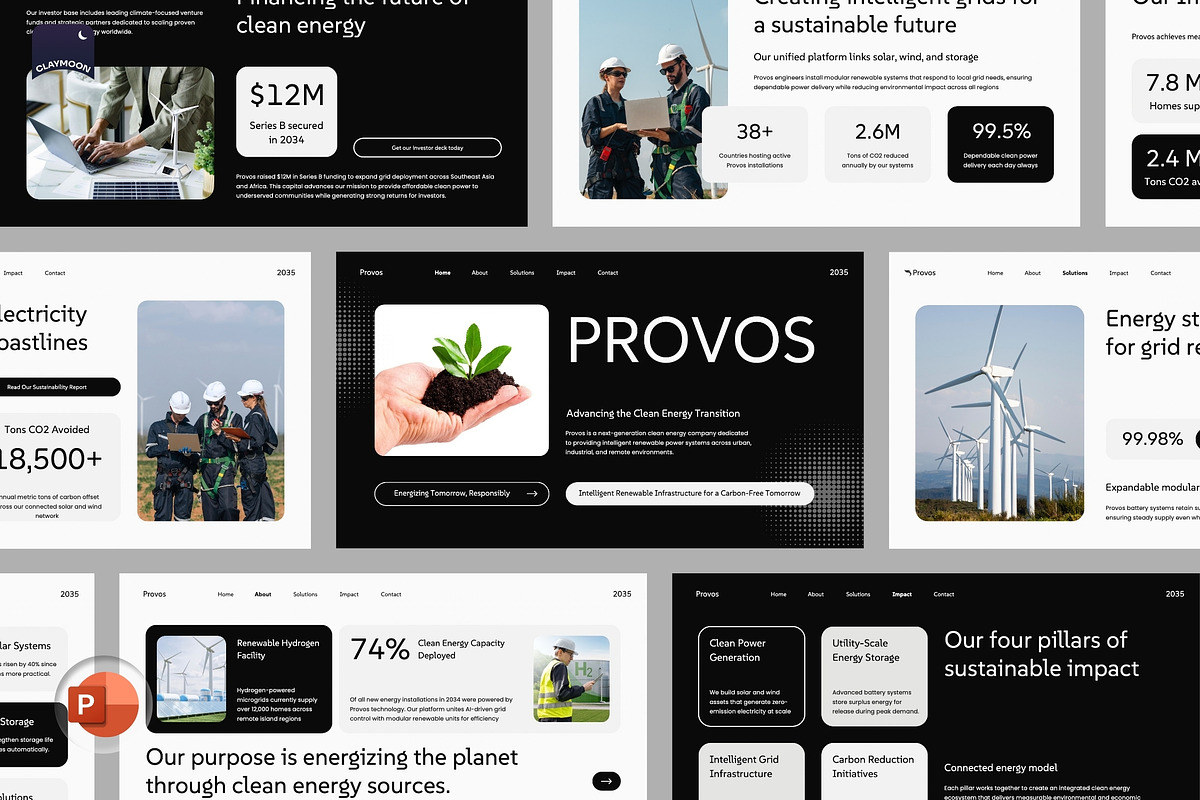 Provos - Clean Energy Pitch Deck, a Presentation Template by Claymoon Lab (Photo 2 of 7)