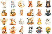 Halloween Baby Costume Clipart, a Seasonal Illustration by designcity5 (Thumbnail 2 of 5)
