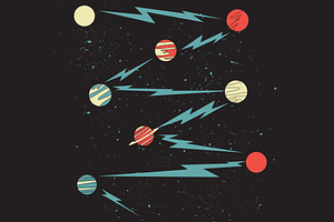 Retro Planets And Stars