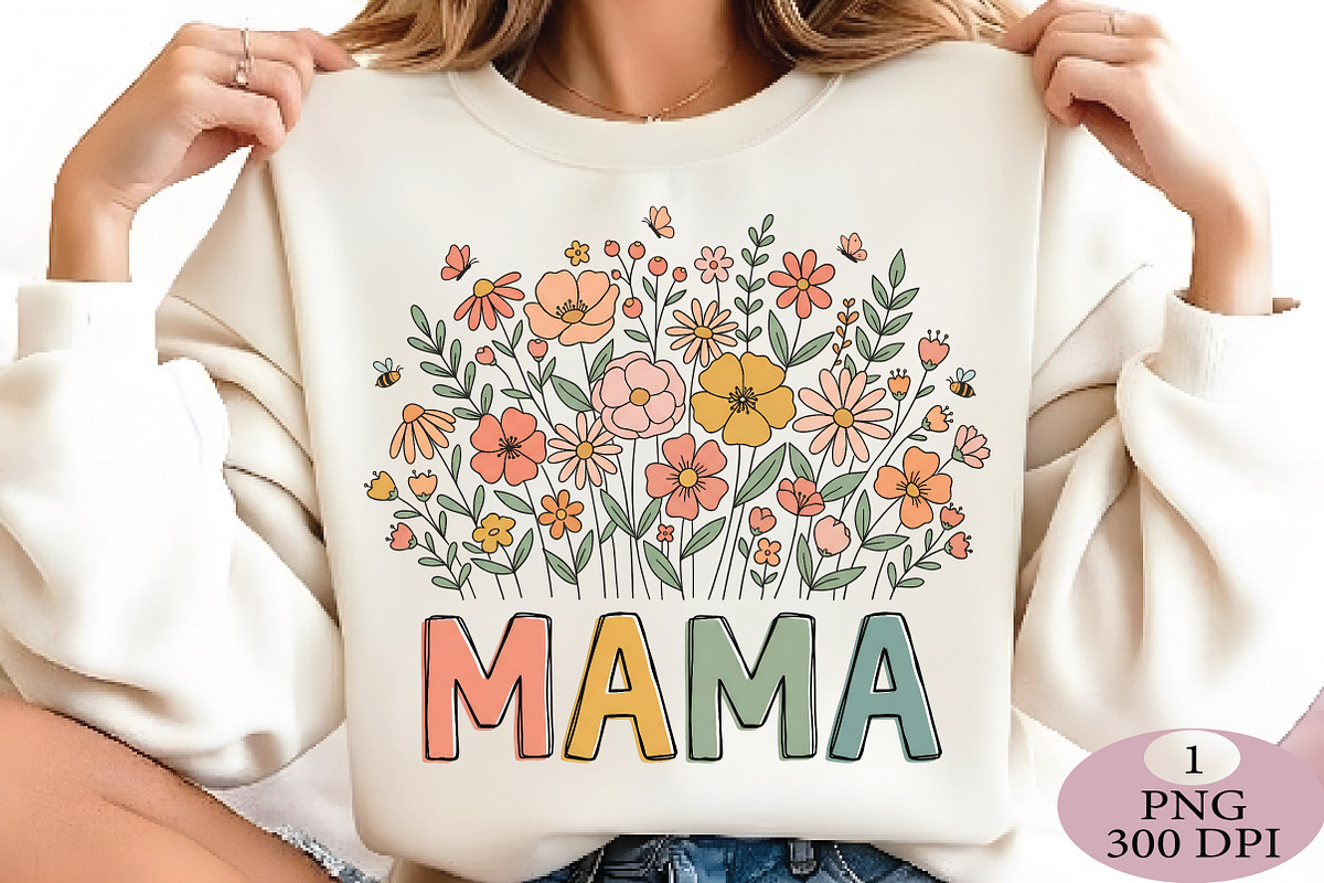 Floral Mama PNG, Boho Wildflower Des, an Illustration by Daily.Designs (Photo 4 of 5)