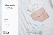 Beige cards mockup, a Card Template by YuMyart (Thumbnail 1 of 6)
